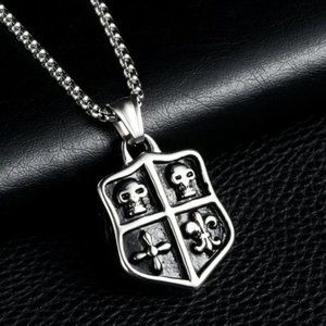 New Stainless steel punk skull pendant necklace for women/men